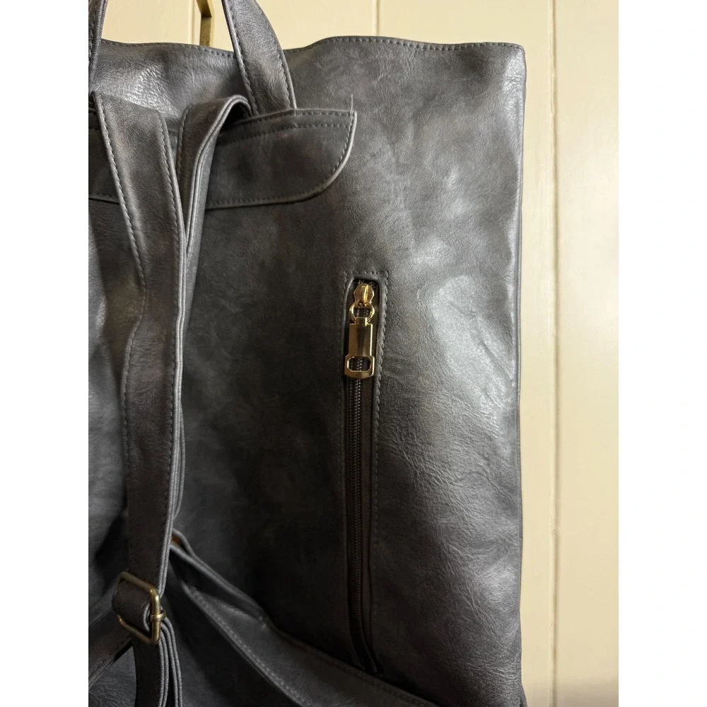 Modern + Chic Backpack‎ Women's Gray Convertible Bag Shoulder Bag Purse Travel